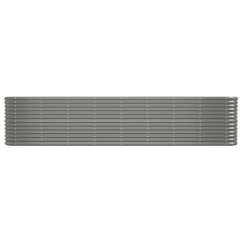 Garden Raised Bed Powder-Coated Steel 332x40x68cm Grey - Image 3