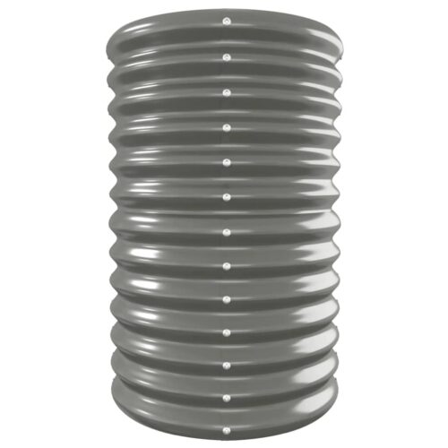 Garden Raised Bed Powder-Coated Steel 332x40x68cm Grey - Image 4