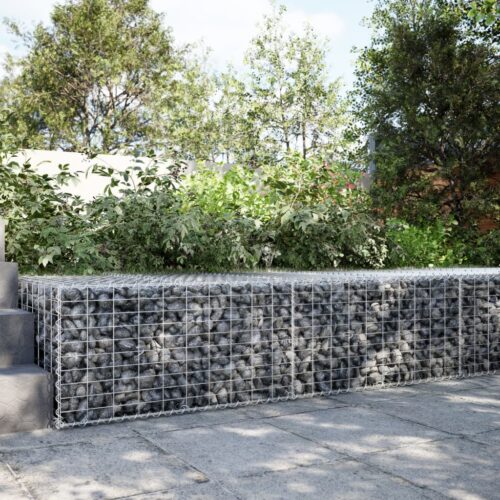 Gabion Basket with Cover 200x100x50cm Galvanised Iron - Image 2