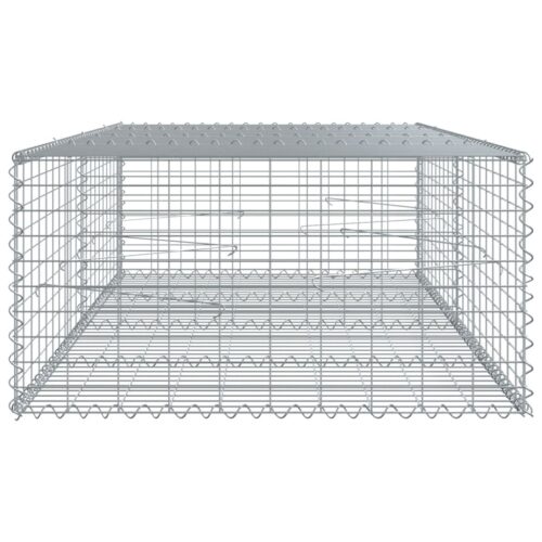 Gabion Basket with Cover 200x100x50cm Galvanised Iron - Image 4