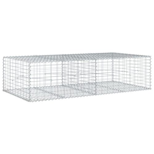 Gabion Basket with Cover 200x100x50cm Galvanised Iron - Image 8