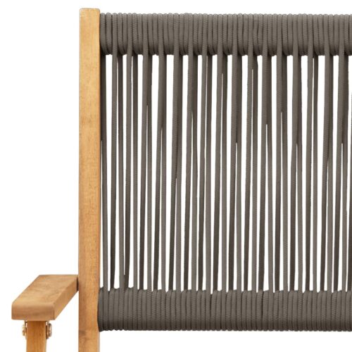 3-Piece Bistro Set Grey Polypropylene Wood Timber Outdoor Patio Furniture - Image 10