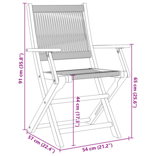 3-Piece Bistro Set Grey Polypropylene Wood Timber Outdoor Patio Furniture - Image 12