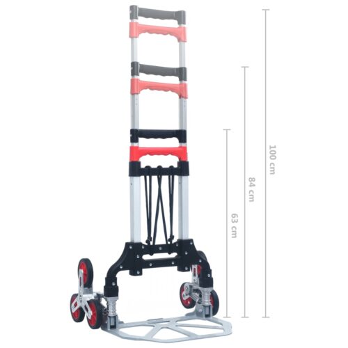 Foldable Stair Transport Trolley 70 kg Aluminium Silver - Image 10