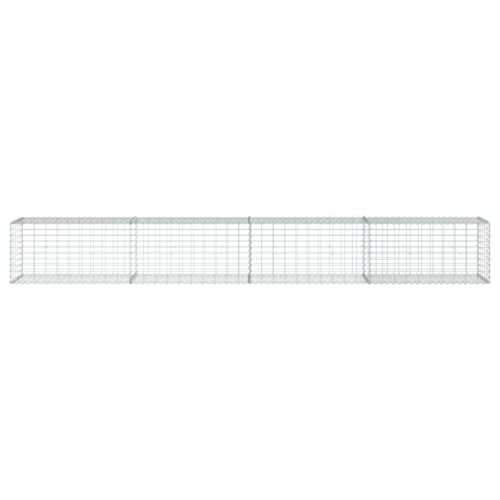 Gabion Basket with Cover 400x50x50cm Galvanised Iron - Image 3