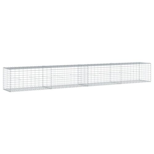 Gabion Basket with Cover 400x50x50cm Galvanised Iron - Image 5