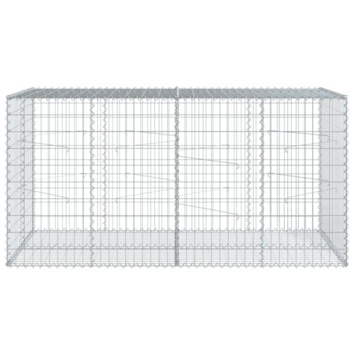 Gabion Basket with Cover 200x100x100cm Galvanised Iron - Image 3