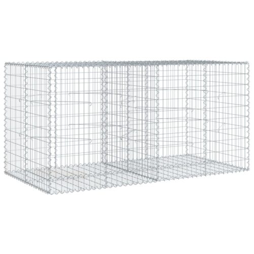 Gabion Basket with Cover 200x100x100cm Galvanised Iron - Image 8