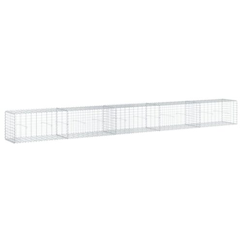 Gabion Basket with Cover 500x50x50cm Galvanised Iron