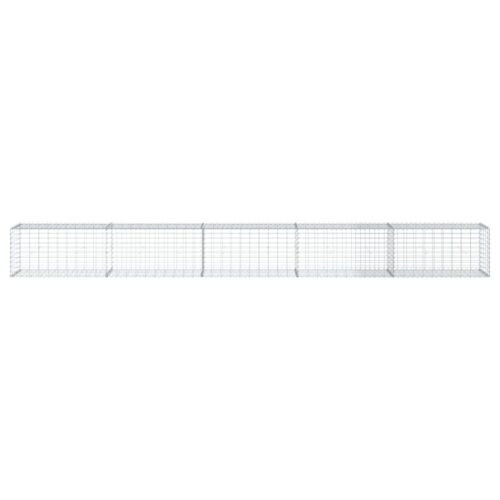 Gabion Basket with Cover 500x50x50cm Galvanised Iron - Image 3