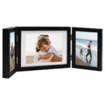Trifold Photo Frame Collage Black 22x15cm+2x(10x15cm)