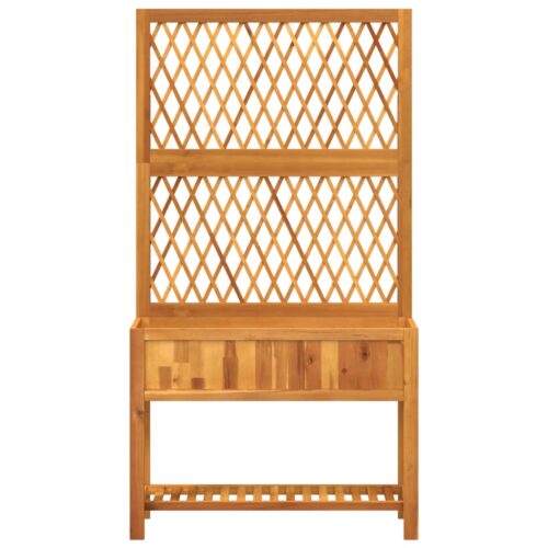 Planter with Trellis Shelf 100x32x185cm Solid Wood Acacia - Image 4