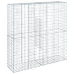 Gabion Basket with Cover 200x50x200cm Galvanised Iron