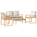 4-Piece Garden Sofa Set Outdoor Patio Balcony Lounge Chairs Cushions Furniture