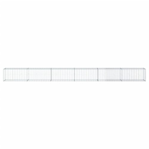 Gabion Basket with Cover 600x50x50cm Galvanised Iron - Image 3