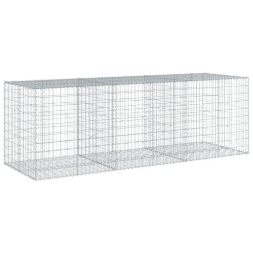 Gabion Basket with Cover 300x100x100cm Galvanised Iron
