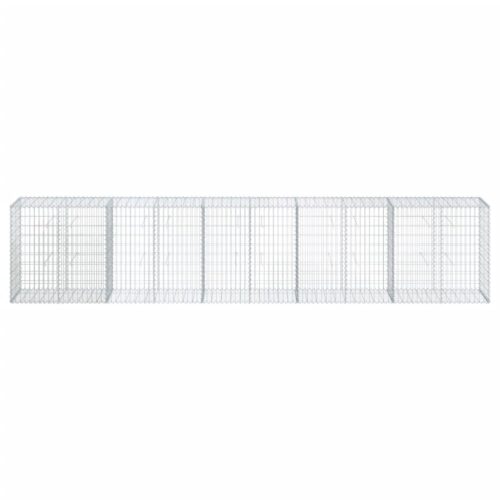 Gabion Basket with Cover 500x50x100cm Galvanised Iron - Image 3