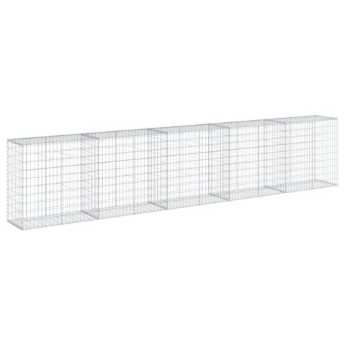 Gabion Basket with Cover 500x50x100cm Galvanised Iron - Image 5