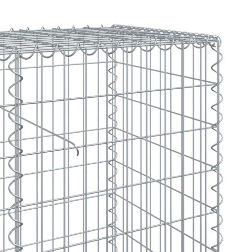 Gabion Basket with Cover 500x50x100cm Galvanised Iron - Image 6