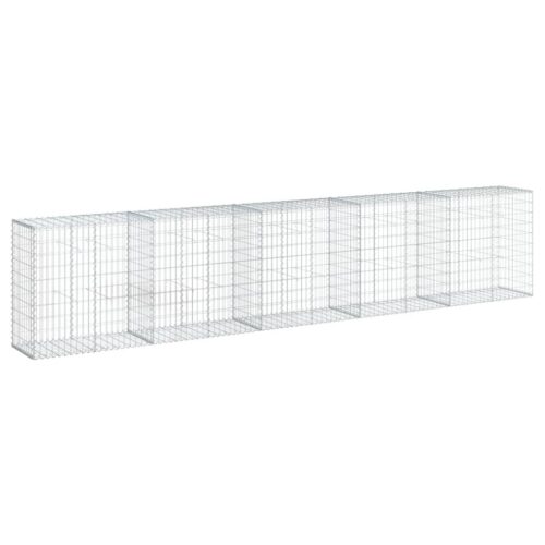 Gabion Basket with Cover 500x50x100cm Galvanised Iron - Image 8