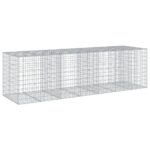 Gabion Basket with Cover 350x100x100cm Galvanised Iron