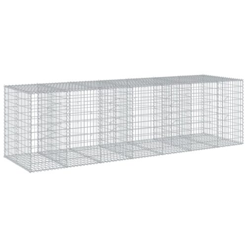 Gabion Basket with Cover 350x100x100cm Galvanised Iron - Image 5