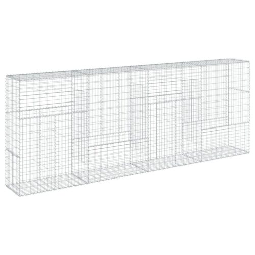 Gabion Basket with Cover 400x50x150cm Galvanised Iron - Image 5