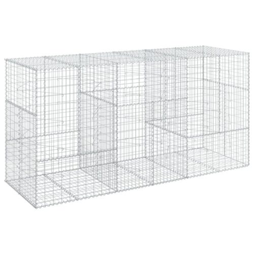 Gabion Basket with Cover 300x100x150cm Galvanised Iron - Image 8