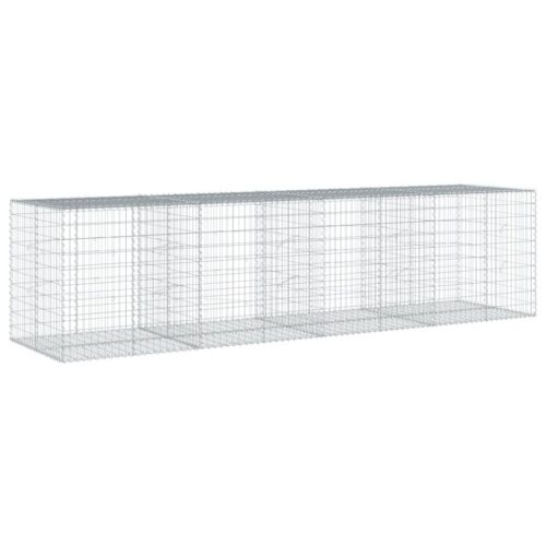 Gabion Basket with Cover 400x100x100cm Galvanised Iron