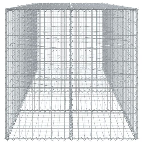 Gabion Basket with Cover 400x100x100cm Galvanised Iron - Image 4