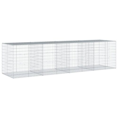 Gabion Basket with Cover 400x100x100cm Galvanised Iron - Image 5