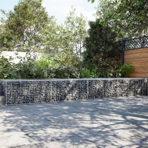 Gabion Basket with Cover 600x100x50cm Galvanised Iron - Image 2