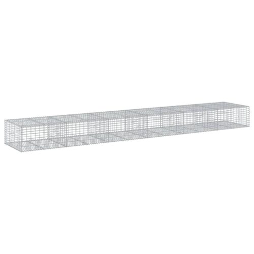 Gabion Basket with Cover 600x100x50cm Galvanised Iron - Image 5