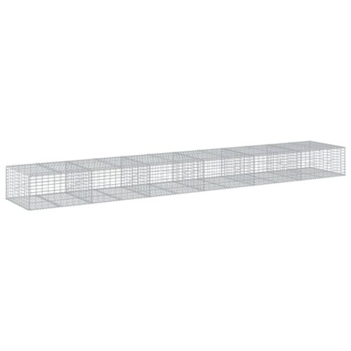 Gabion Basket with Cover 600x100x50cm Galvanised Iron - Image 8