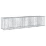 Gabion Basket with Cover 450x100x100cm Galvanised Iron
