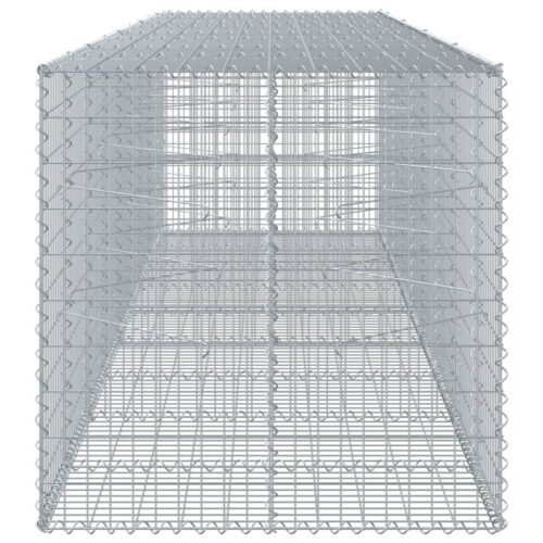 Gabion Basket with Cover 450x100x100cm Galvanised Iron - Image 4