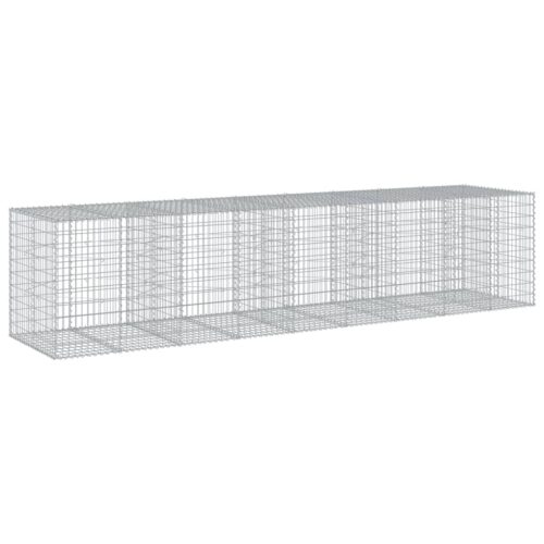 Gabion Basket with Cover 450x100x100cm Galvanised Iron - Image 8