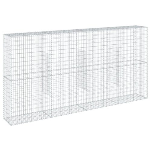 Gabion Basket with Cover 400x50x200cm Galvanised Iron - Image 8