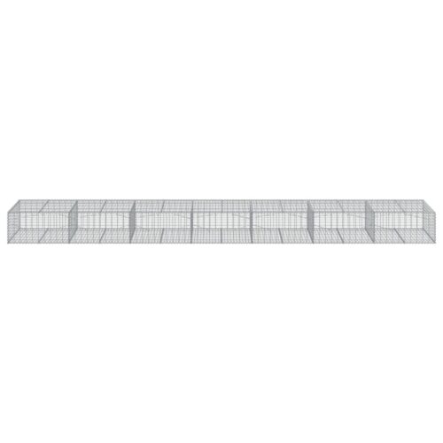 Gabion Basket with Cover 700x100x50cm Galvanised Iron - Image 3