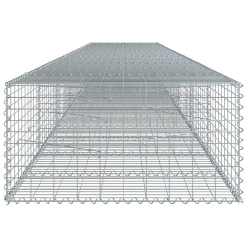 Gabion Basket with Cover 700x100x50cm Galvanised Iron - Image 4
