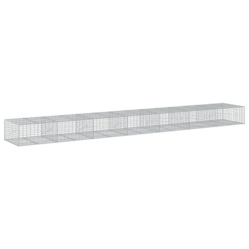 Gabion Basket with Cover 700x100x50cm Galvanised Iron - Image 8
