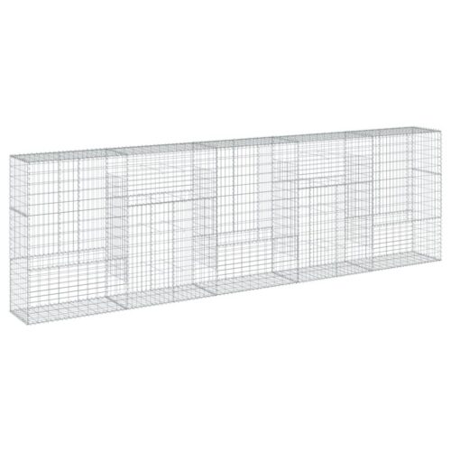 Gabion Basket with Cover 500x50x150cm Galvanised Iron