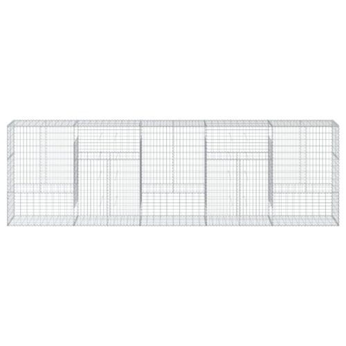 Gabion Basket with Cover 500x50x150cm Galvanised Iron - Image 3