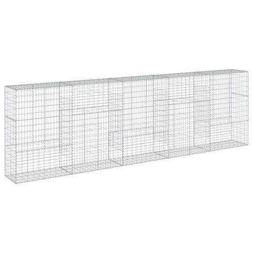 Gabion Basket with Cover 500x50x150cm Galvanised Iron - Image 5