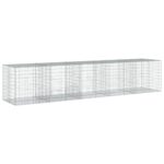 Gabion Basket with Cover 500x100x100cm Galvanised Iron