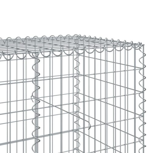 Gabion Basket with Cover 500x100x100cm Galvanised Iron - Image 6