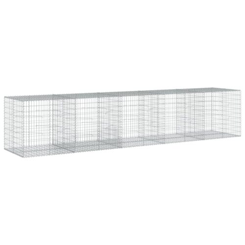 Gabion Basket with Cover 500x100x100cm Galvanised Iron - Image 8
