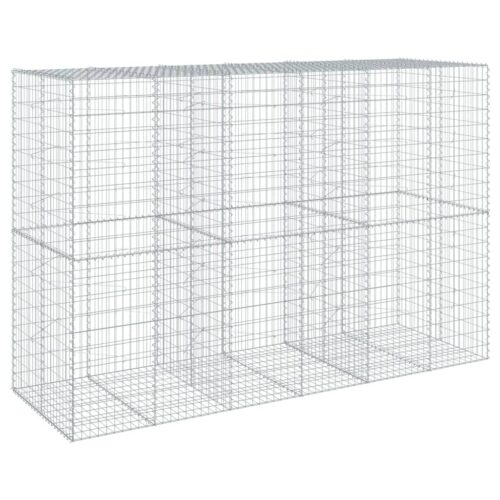 Gabion Basket with Cover 300x100x200cm Galvanised Iron - Image 5