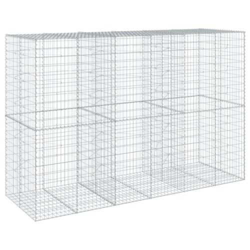 Gabion Basket with Cover 300x100x200cm Galvanised Iron - Image 8