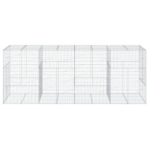 Gabion Basket with Cover 400x100x150cm Galvanised Iron - Image 3